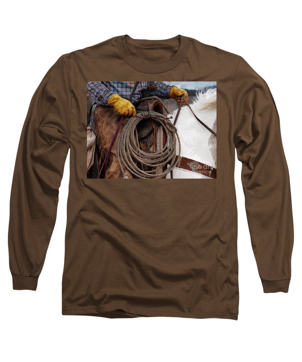 Cowboy Long Sleeve T-Shirt featuring the photograph Tools of the Trade by Kae Cheatham