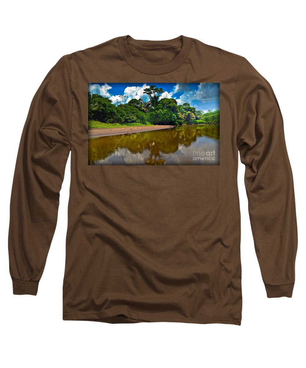 Tortuguero Long Sleeve T-Shirt featuring the photograph Tortuguero River Canals by Gary Keesler