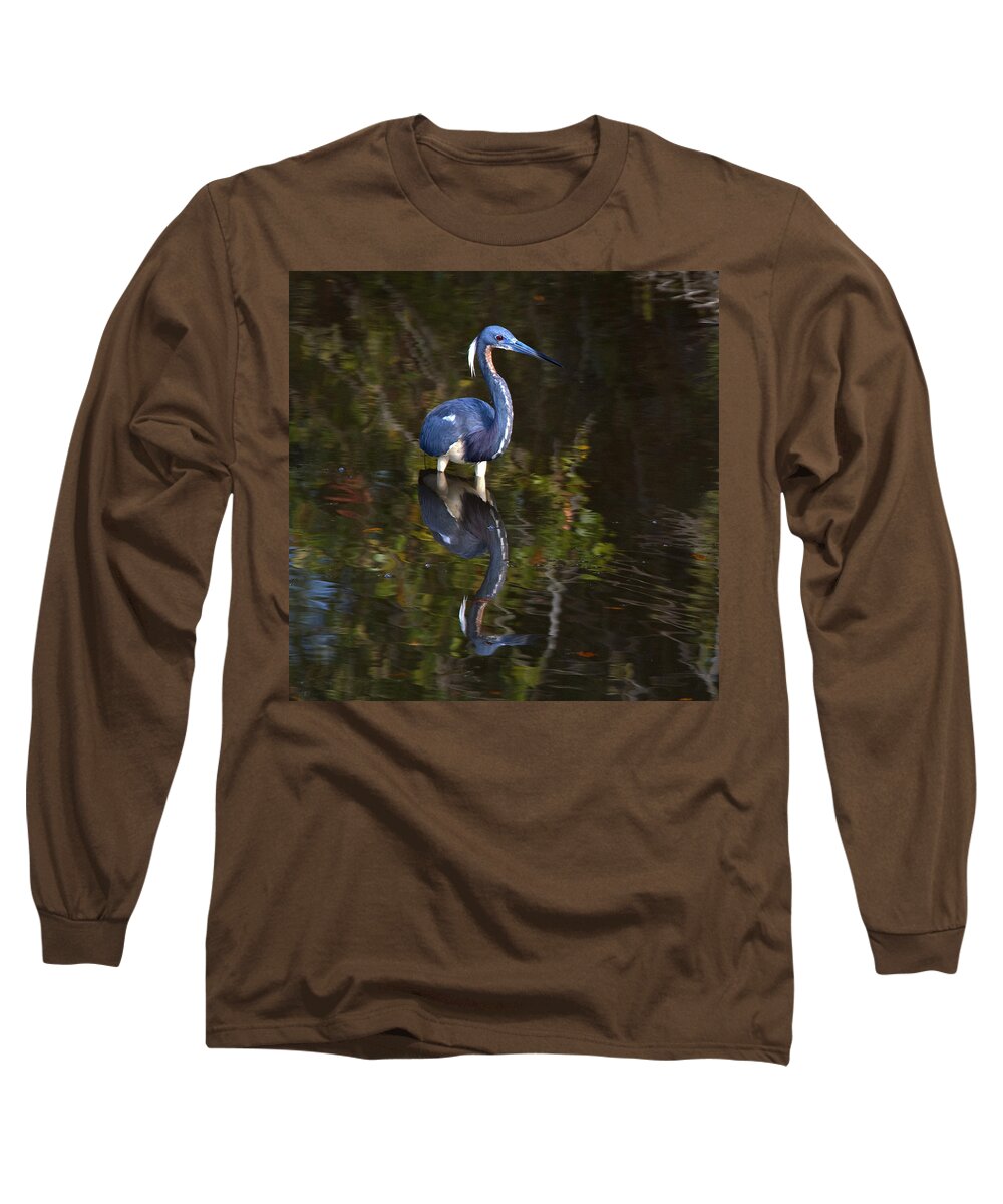 Heron Long Sleeve T-Shirt featuring the photograph Tricolored Heron by Carol Erikson