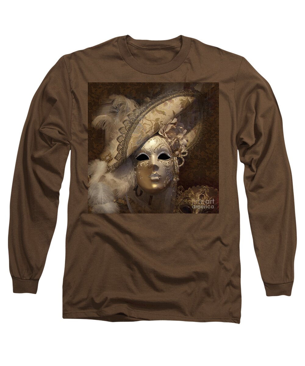 Mask Long Sleeve T-Shirt featuring the photograph Venetian Face Mask F by Heiko Koehrer-Wagner