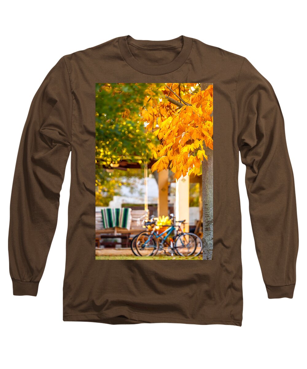 Autumn Long Sleeve T-Shirt featuring the photograph Waiting For A Ride by Melinda Ledsome