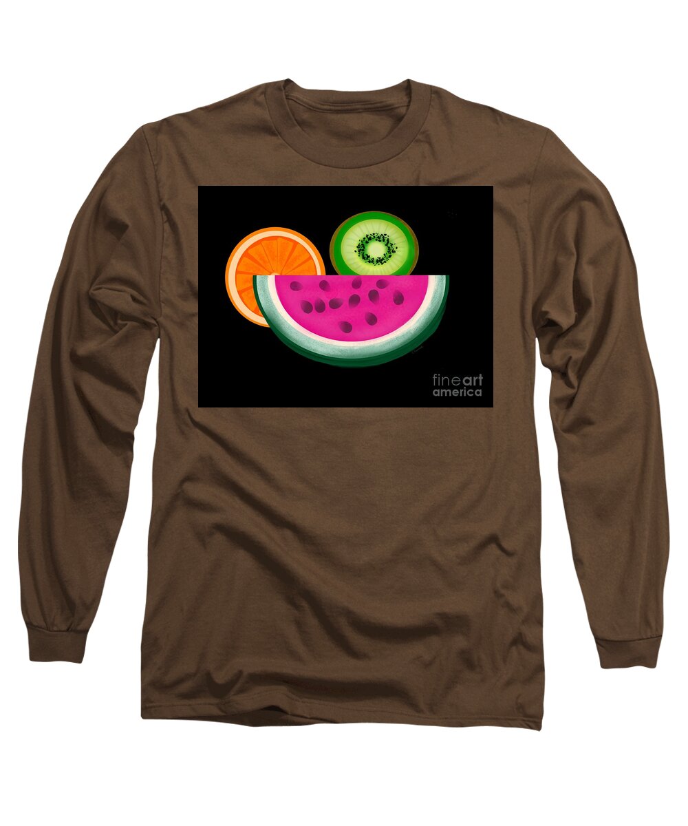 Fruit Long Sleeve T-Shirt featuring the digital art Want A Slice? by Christine Fournier