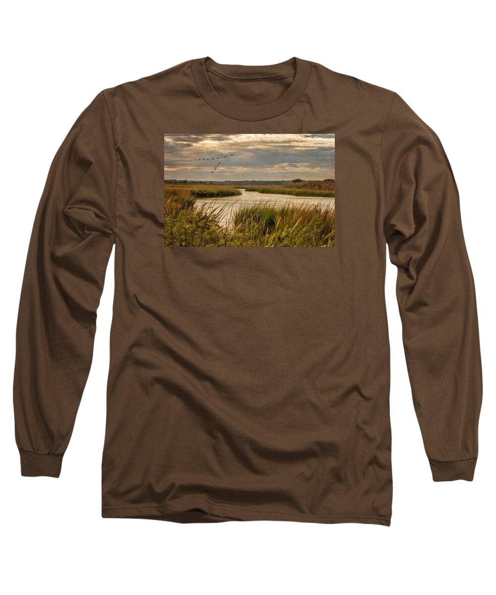 Marsh Long Sleeve T-Shirt featuring the photograph Wetlands in September by Cathy Kovarik