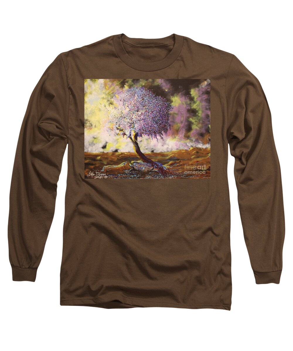 Impressionism Long Sleeve T-Shirt featuring the painting What Dreams May Come Spirit Tree by Stefan Duncan