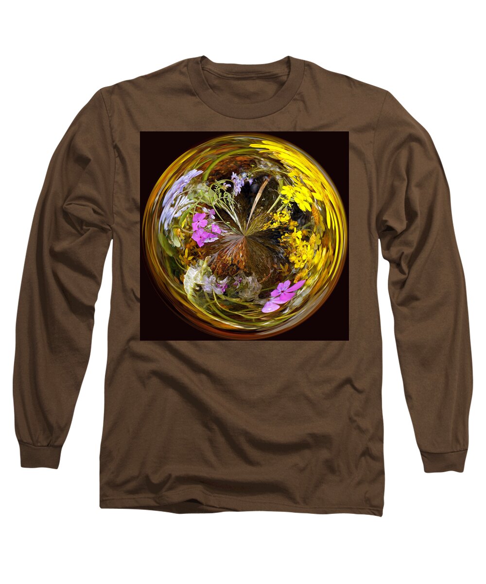 Abstract Long Sleeve T-Shirt featuring the photograph Wildflower Paperweight by Gary Holmes