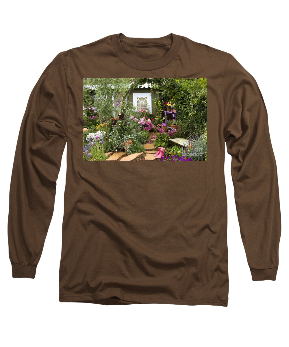 Flowers Long Sleeve T-Shirt featuring the photograph Garden House #1 by Daniel Knighton