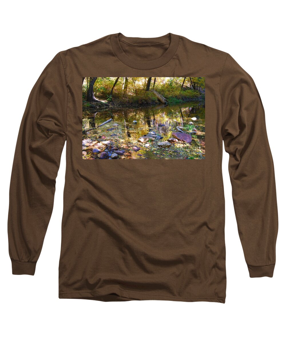 Eflection Long Sleeve T-Shirt featuring the photograph Oak Creek Reflection #1 by Tam Ryan