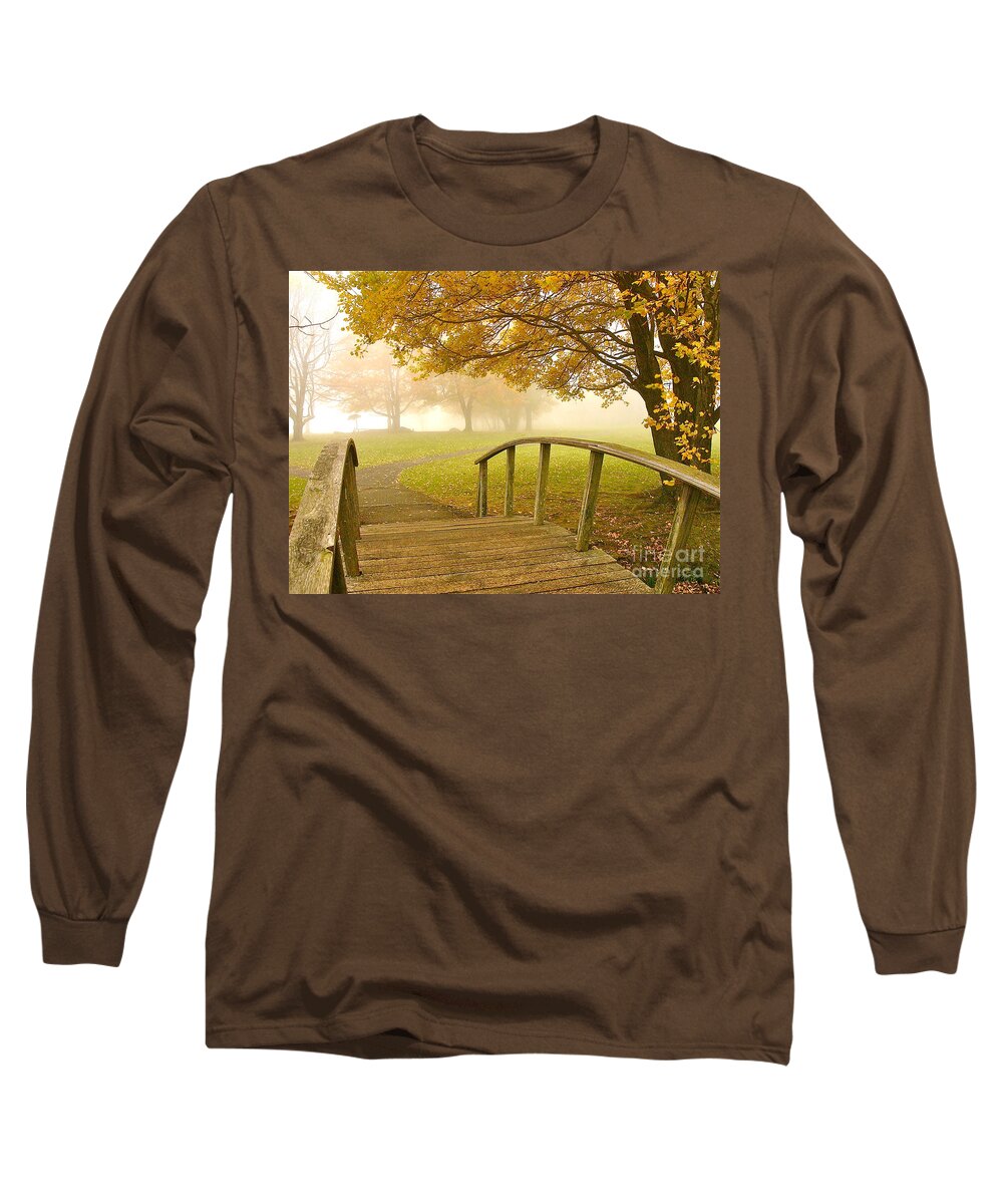 Autumn Long Sleeve T-Shirt featuring the photograph Bridge to Autumn by Parrish Todd