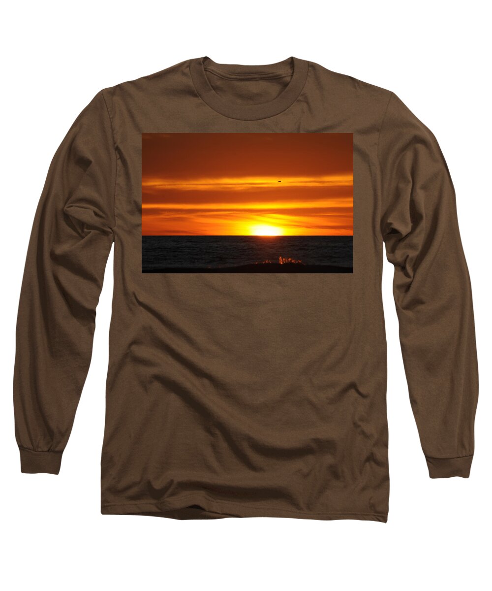 Sunset Long Sleeve T-Shirt featuring the photograph Crimson Sunset by Richard Omura