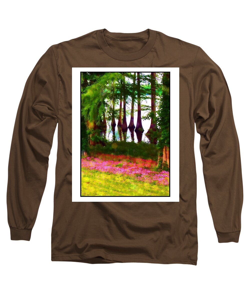 Trees Long Sleeve T-Shirt featuring the photograph Cypress with Oxalis by Judi Bagwell