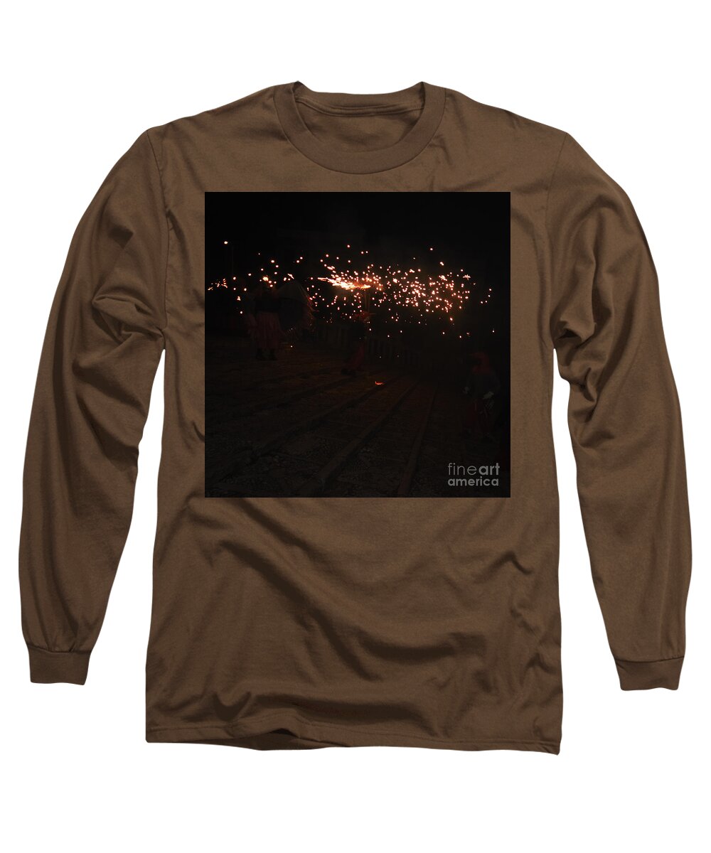 Fuego Long Sleeve T-Shirt featuring the photograph Demons down the stairs by Agusti Pardo Rossello