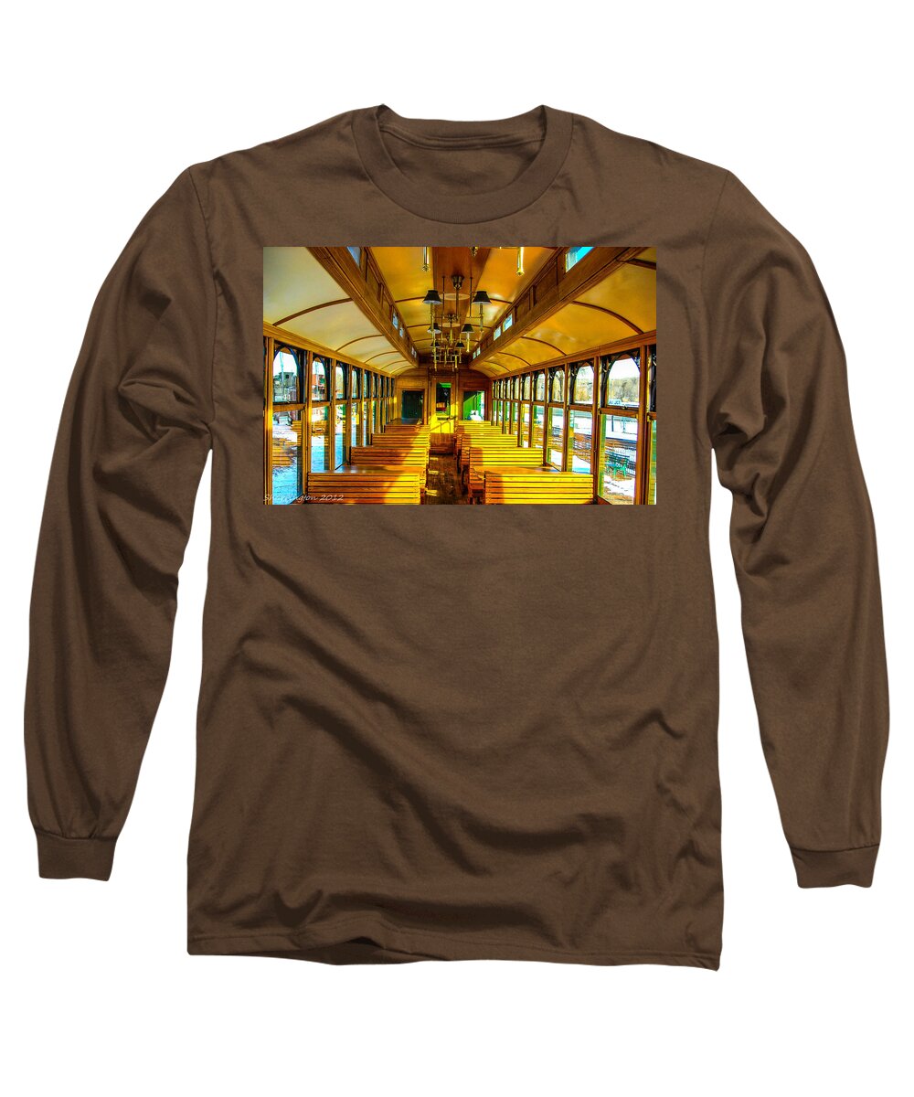 Trains Long Sleeve T-Shirt featuring the photograph Dining Car by Shannon Harrington