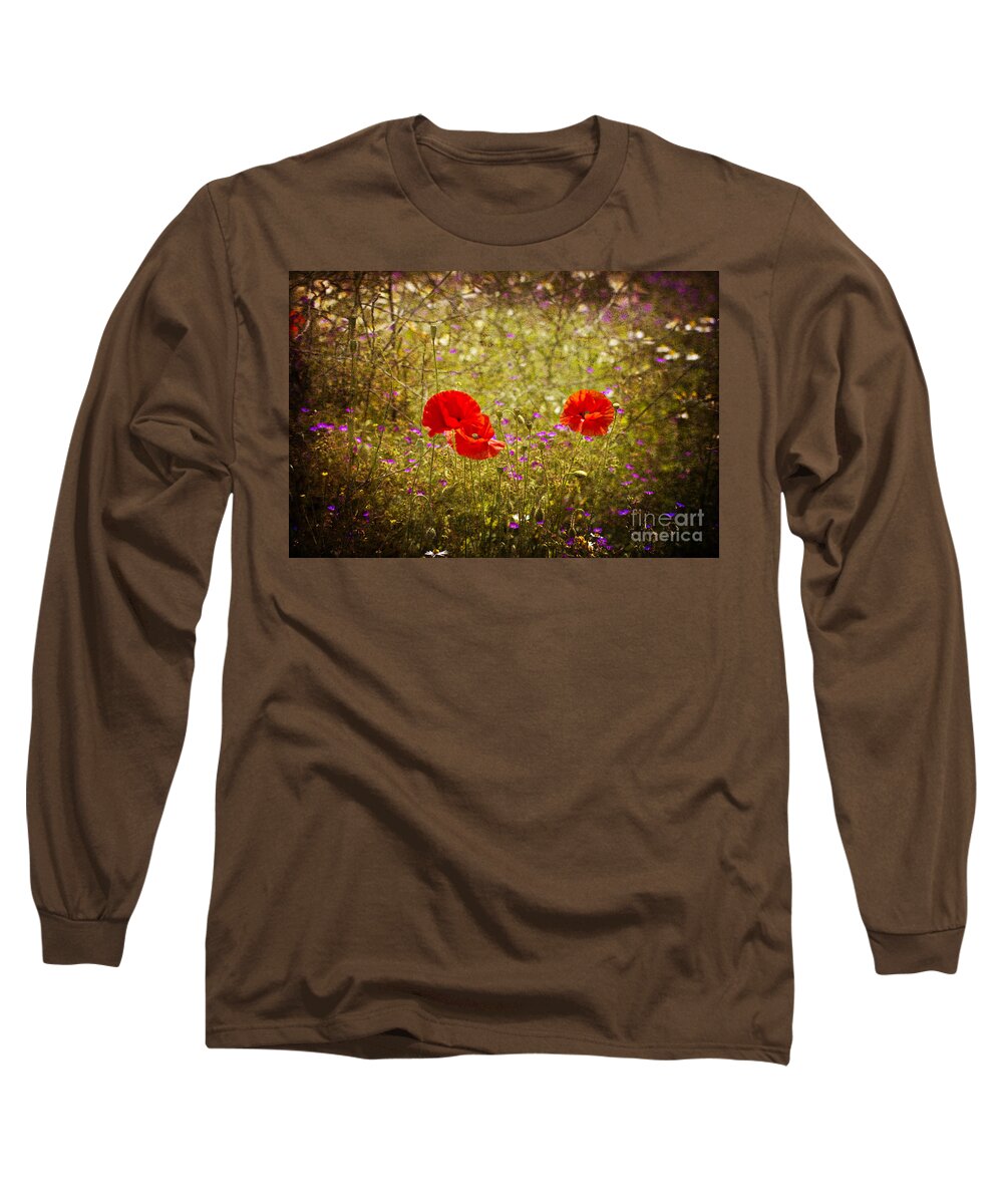 Wiltshire Long Sleeve T-Shirt featuring the photograph English Summer Meadow. by Clare Bambers - Bambers Images