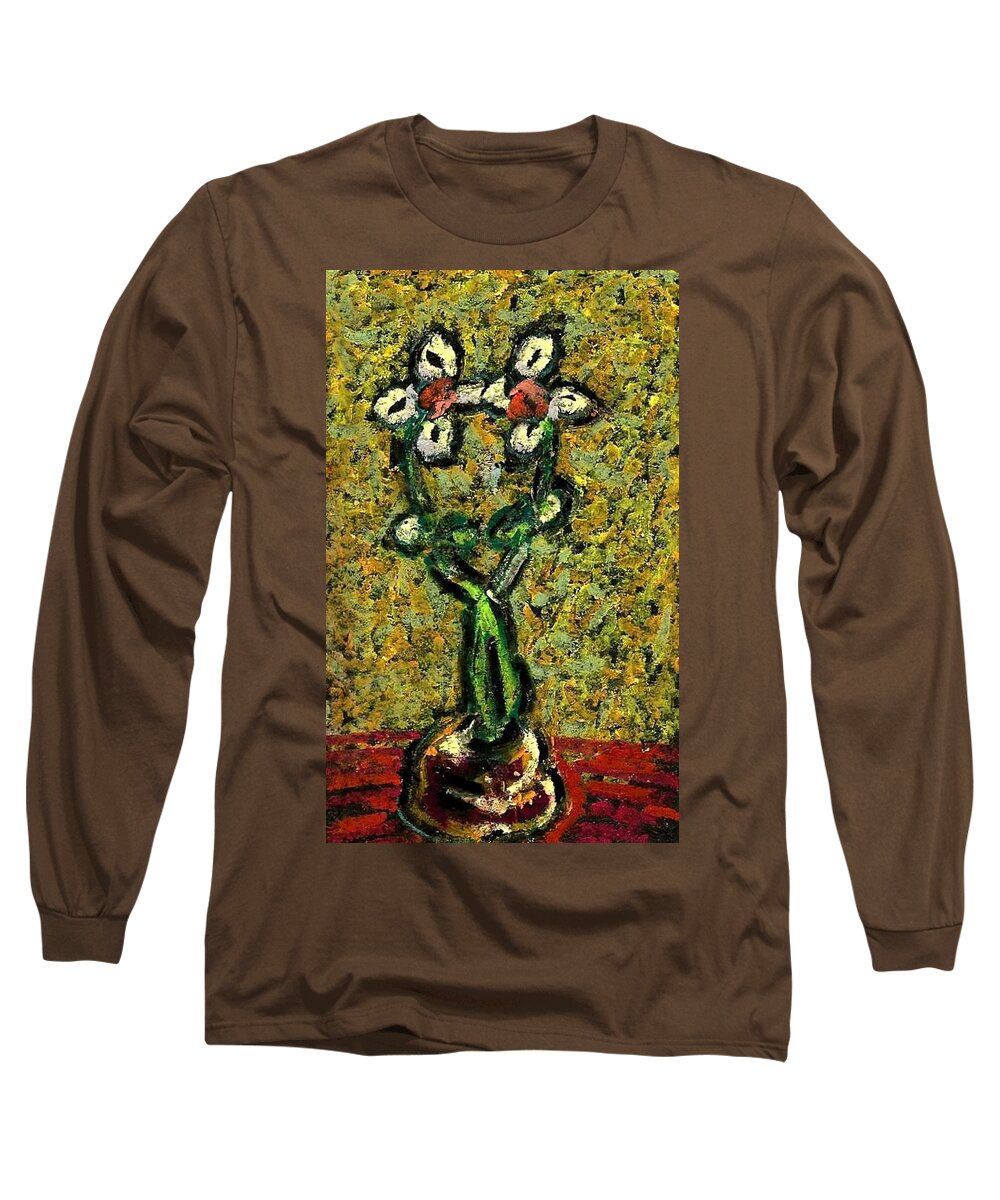 Abstract  Long Sleeve T-Shirt featuring the painting Imaginary Flower Series 2011 by Gustavo Ramirez