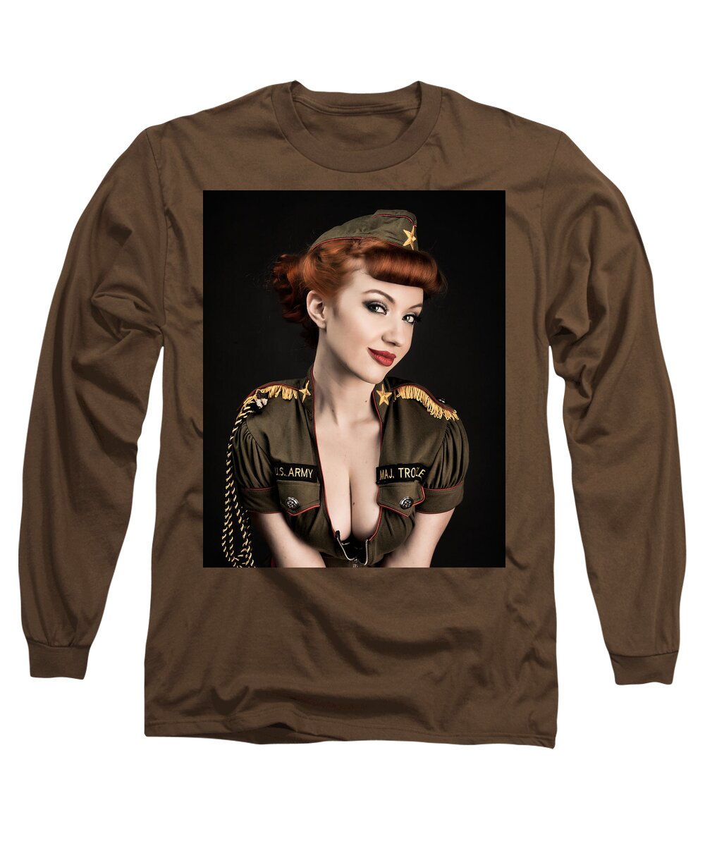 Pinup Long Sleeve T-Shirt featuring the photograph Major Trouble 512 by Gary Heller