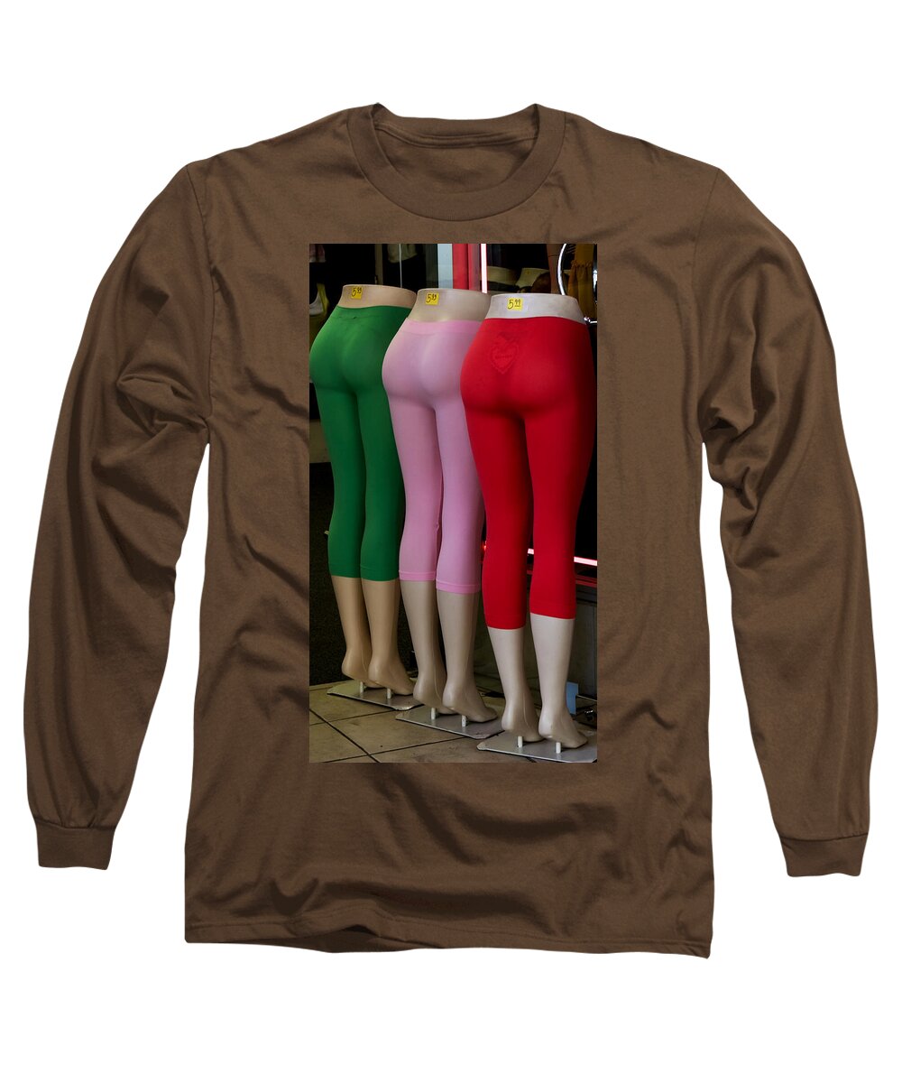 Mannequins Long Sleeve T-Shirt featuring the photograph No Ifs Ands or Butts by Lorraine Devon Wilke