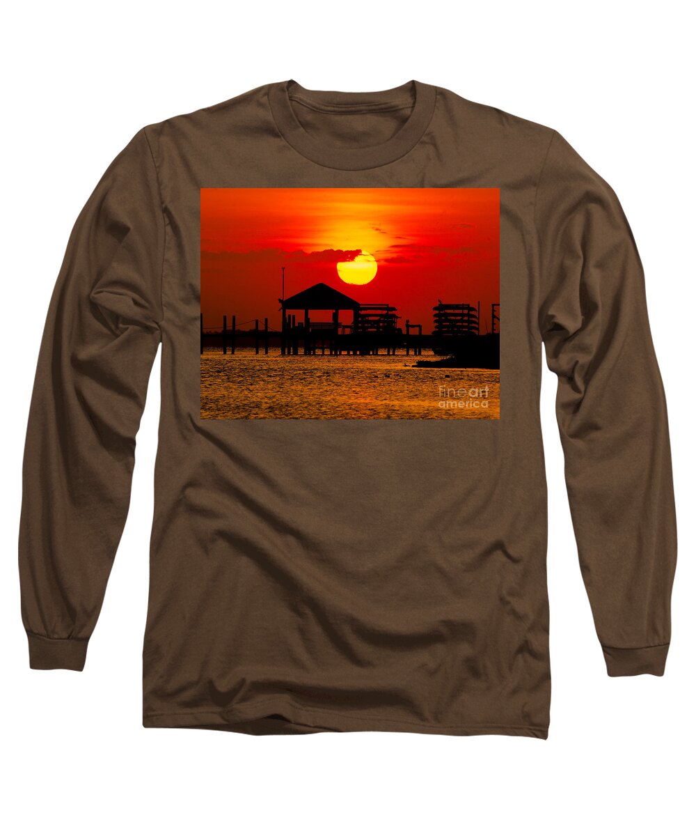 Banks Long Sleeve T-Shirt featuring the photograph Outerbanks Sunset by Nick Zelinsky Jr