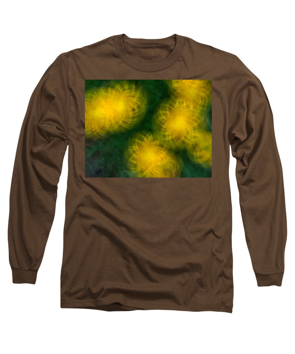 Abstract Long Sleeve T-Shirt featuring the photograph Pirouetting Dandelions by Neil Shapiro