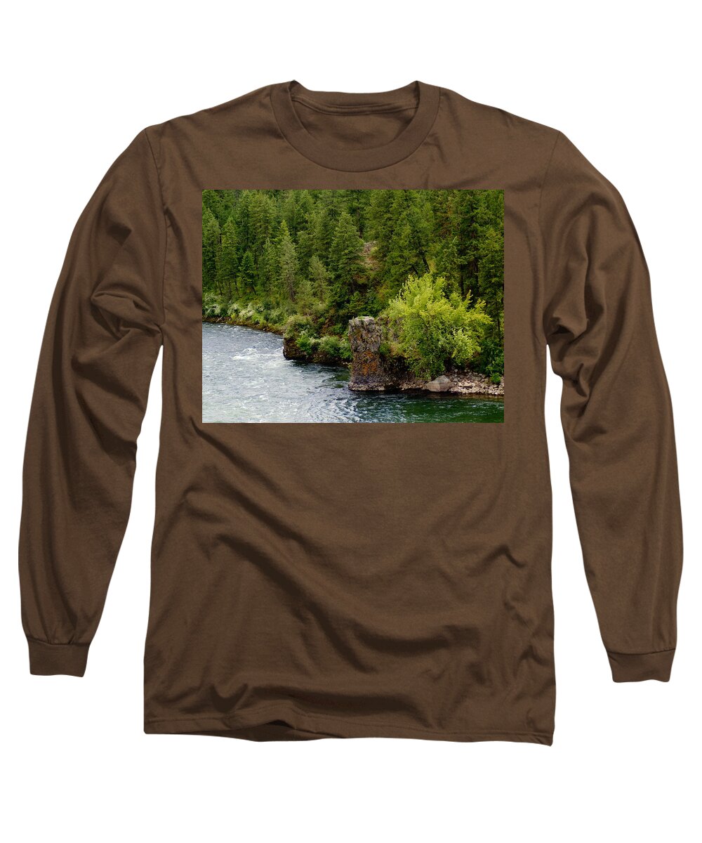 Spokane River Long Sleeve T-Shirt featuring the photograph Rockin the Spokane River by Ben Upham III