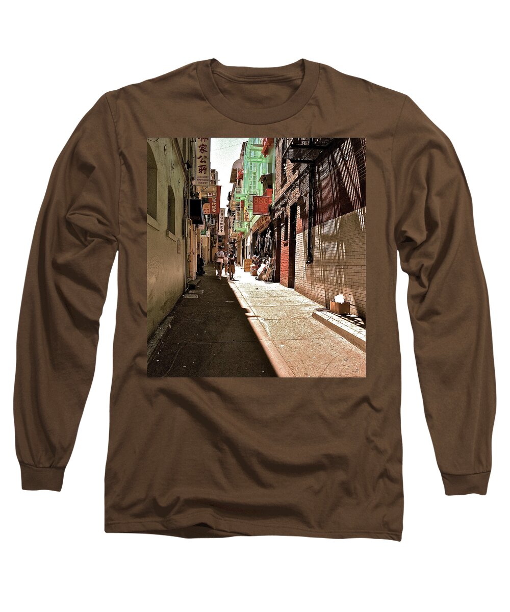 Alley Long Sleeve T-Shirt featuring the photograph San Fran Chinatown Alley by Bill Owen