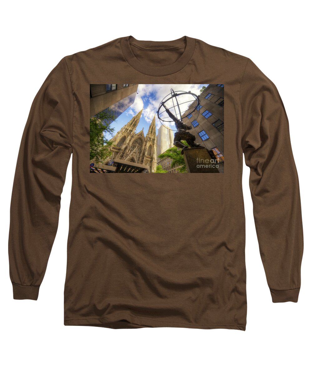 Art Long Sleeve T-Shirt featuring the photograph Statue And Spires by Yhun Suarez