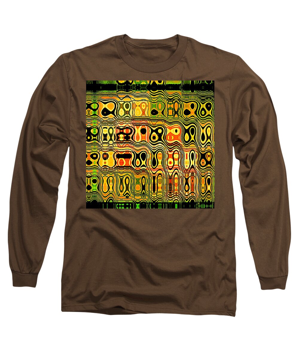 Abstract Long Sleeve T-Shirt featuring the digital art The Lost Codex by Leslie Revels