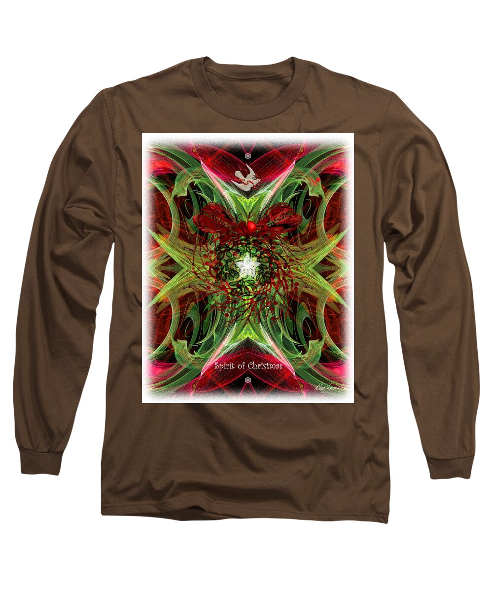 Angel Long Sleeve T-Shirt featuring the digital art The Spirit of Christmas by Diana Haronis