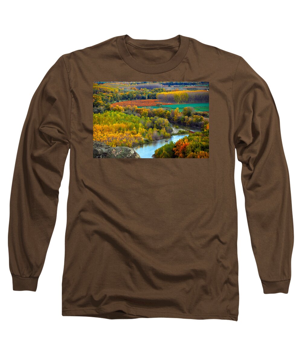 Color Long Sleeve T-Shirt featuring the photograph Autumn colors on the Ebro river #2 by RicardMN Photography