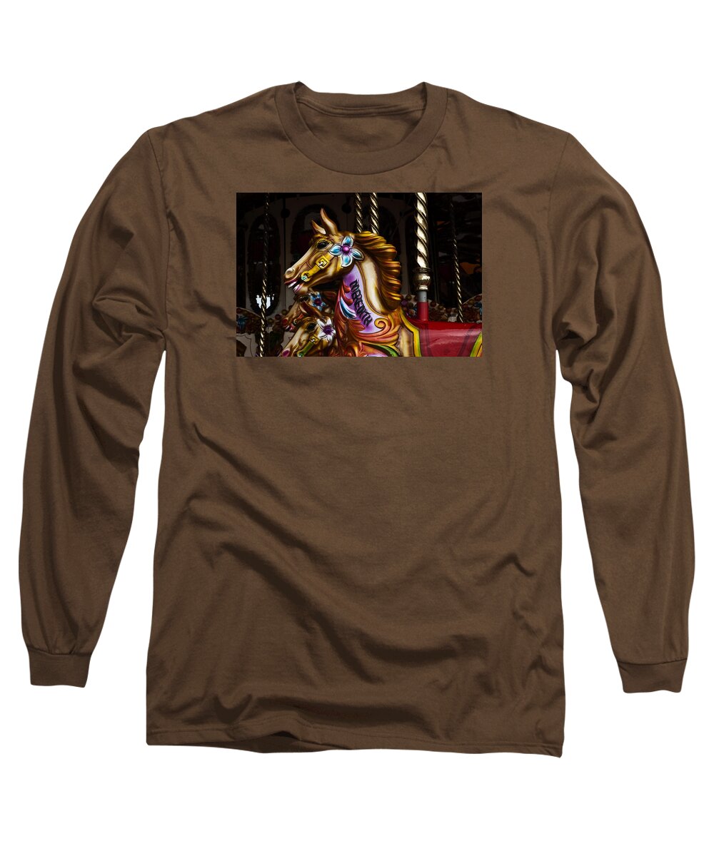 Carousel Horses Long Sleeve T-Shirt featuring the photograph Carousel Horses #3 by Steve Purnell