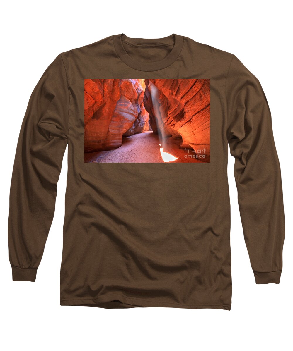 Buckskin Gulch Long Sleeve T-Shirt featuring the photograph Lighting The Way #2 by Adam Jewell