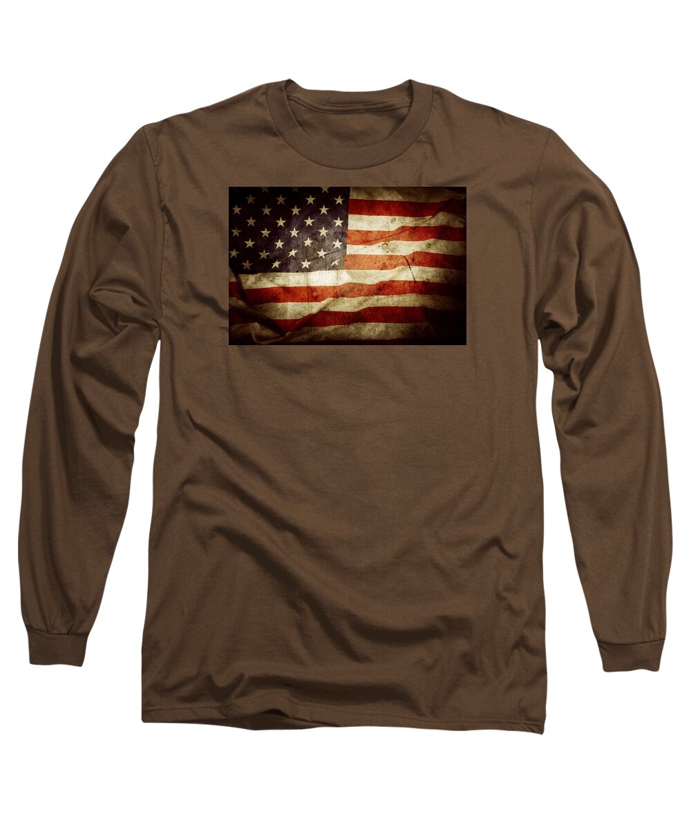 American Flag Long Sleeve T-Shirt featuring the photograph American flag 71 by Les Cunliffe