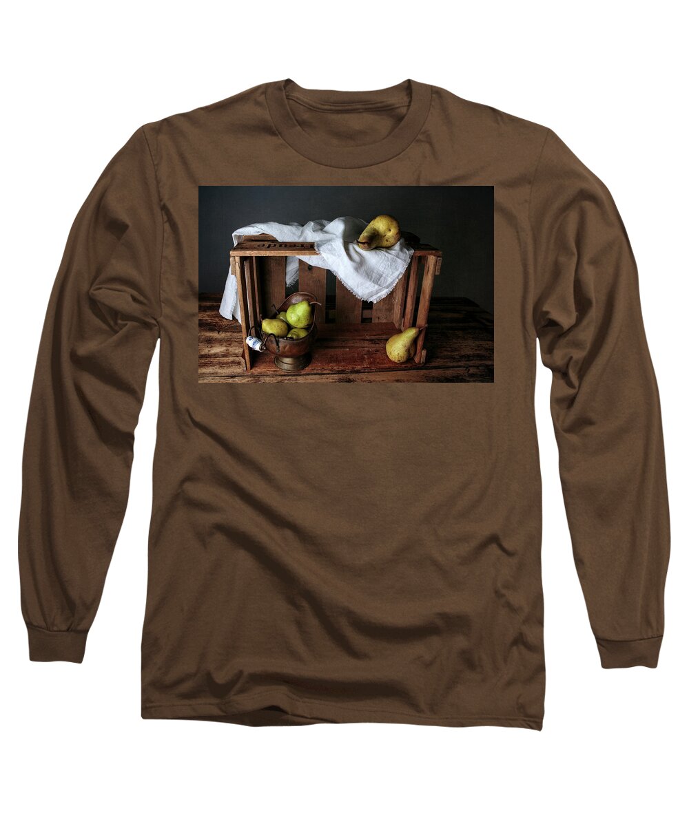 Still Life Long Sleeve T-Shirt featuring the photograph Still-Life with Pears #2 by Nailia Schwarz