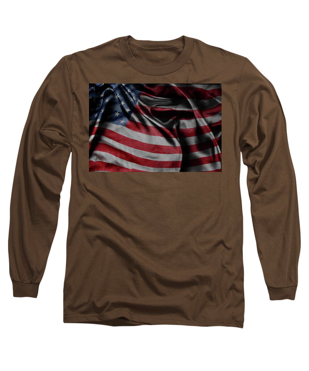 American Flag Long Sleeve T-Shirt featuring the photograph American flag 20 by Les Cunliffe