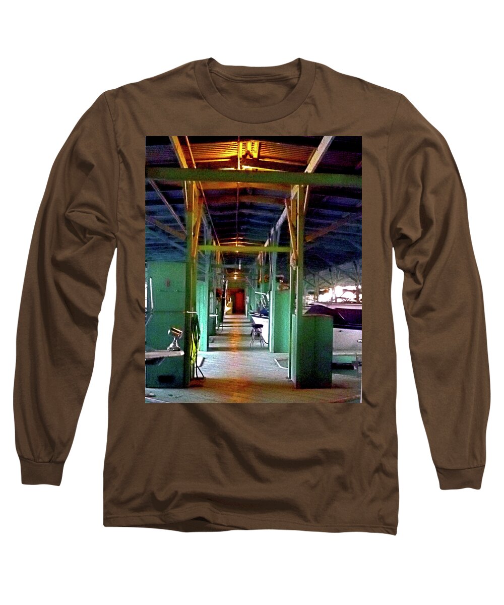 Boat Shed Long Sleeve T-Shirt featuring the photograph A Delta Boat Shed by Joseph Coulombe