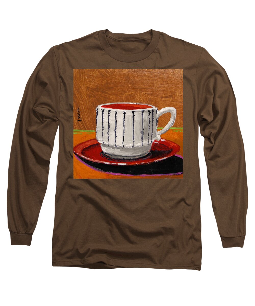 Coffe Cup Long Sleeve T-Shirt featuring the painting A Perfect Cup by John Williams