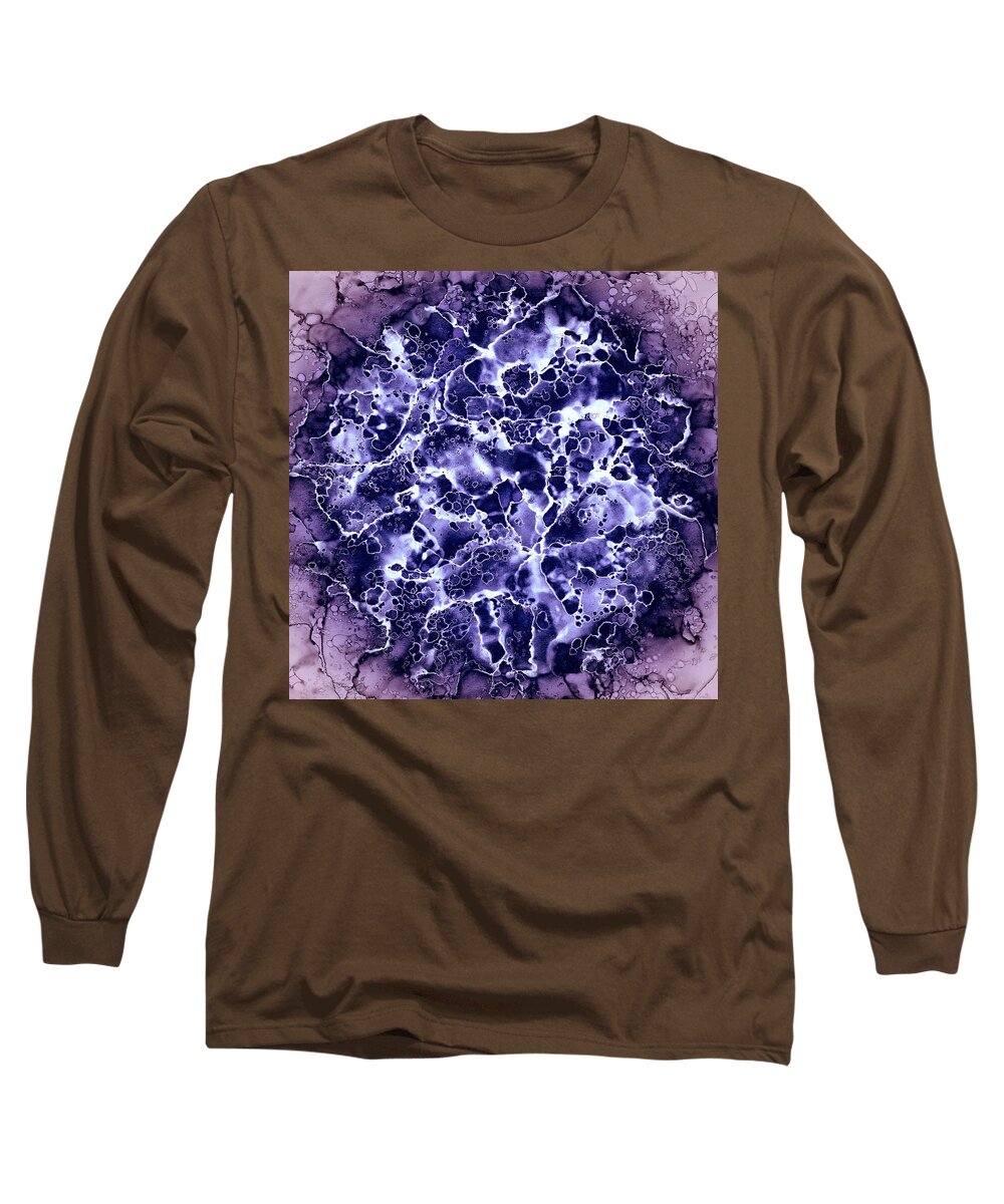 Purple Abstract Long Sleeve T-Shirt featuring the painting Abstract 4 by Patricia Lintner