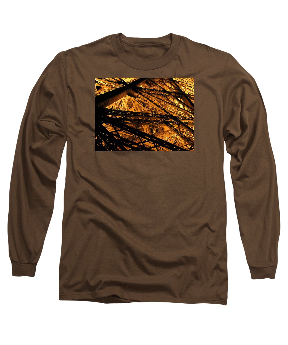 Eiffel Tower Long Sleeve T-Shirt featuring the photograph Abstract Eiffel Tower by Effezetaphoto Fz