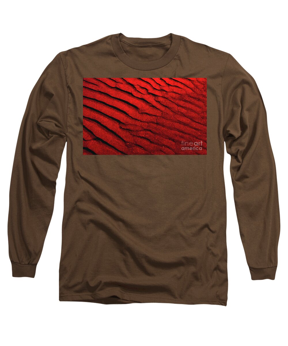 Abstract Long Sleeve T-Shirt featuring the photograph Abstract Red Sand- 2 by Rick Bures