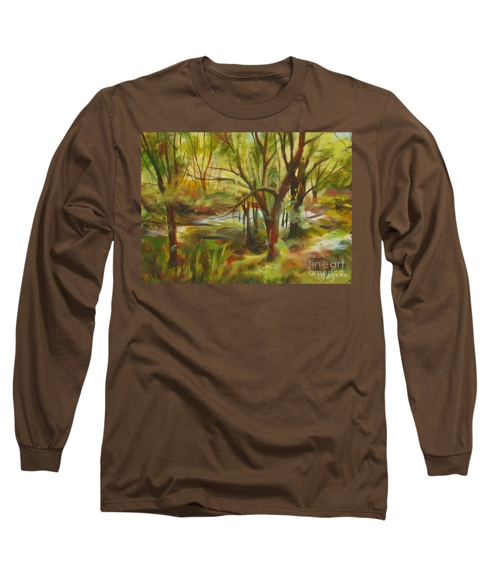 Painting Long Sleeve T-Shirt featuring the painting After the Flood by Claire Gagnon