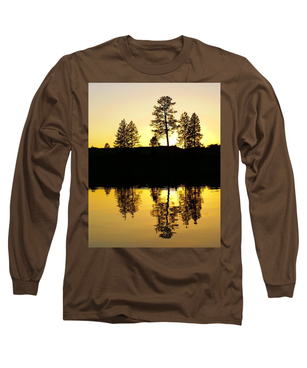 Nature Long Sleeve T-Shirt featuring the photograph Amber Sunset by Ben Upham III