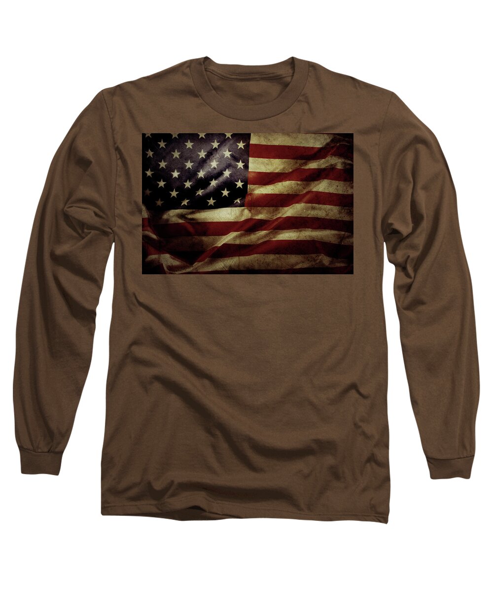 American Flag Long Sleeve T-Shirt featuring the photograph American flag 5 by Les Cunliffe