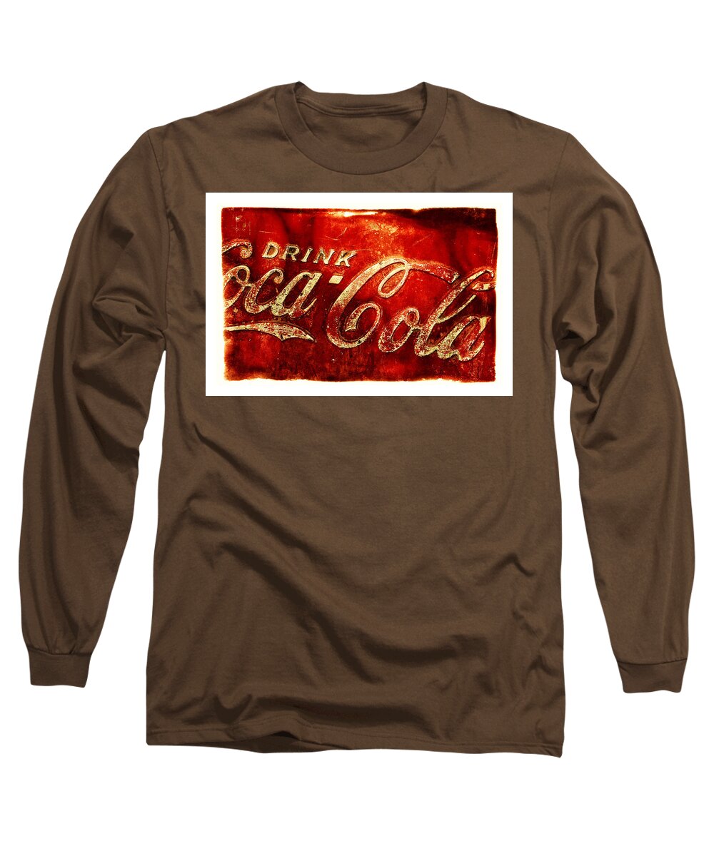 Antique Ice Box Long Sleeve T-Shirt featuring the photograph Antique soda cooler 2A by Stephen Anderson