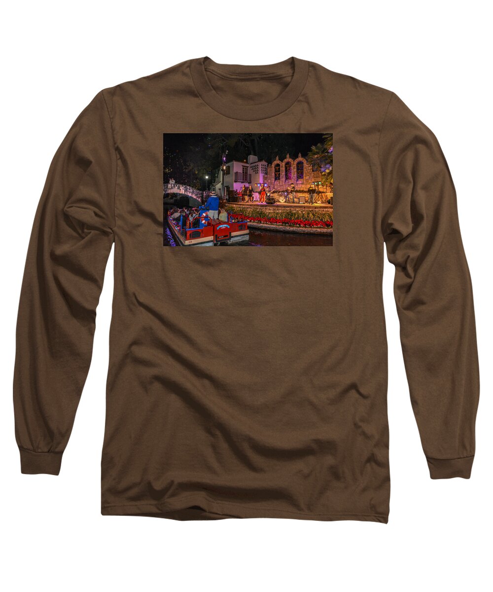 Tx Long Sleeve T-Shirt featuring the pyrography Arenson Theater by David Meznarich