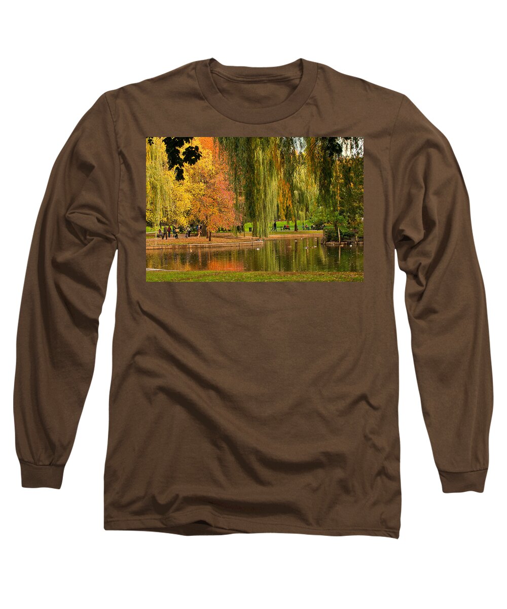 Boston Public Garden Long Sleeve T-Shirt featuring the photograph Autumn in the Garden by Paul Mangold