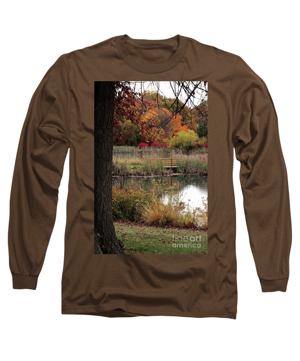 Autumn Long Sleeve T-Shirt featuring the photograph Autumn Pond in Maryland by William Kuta