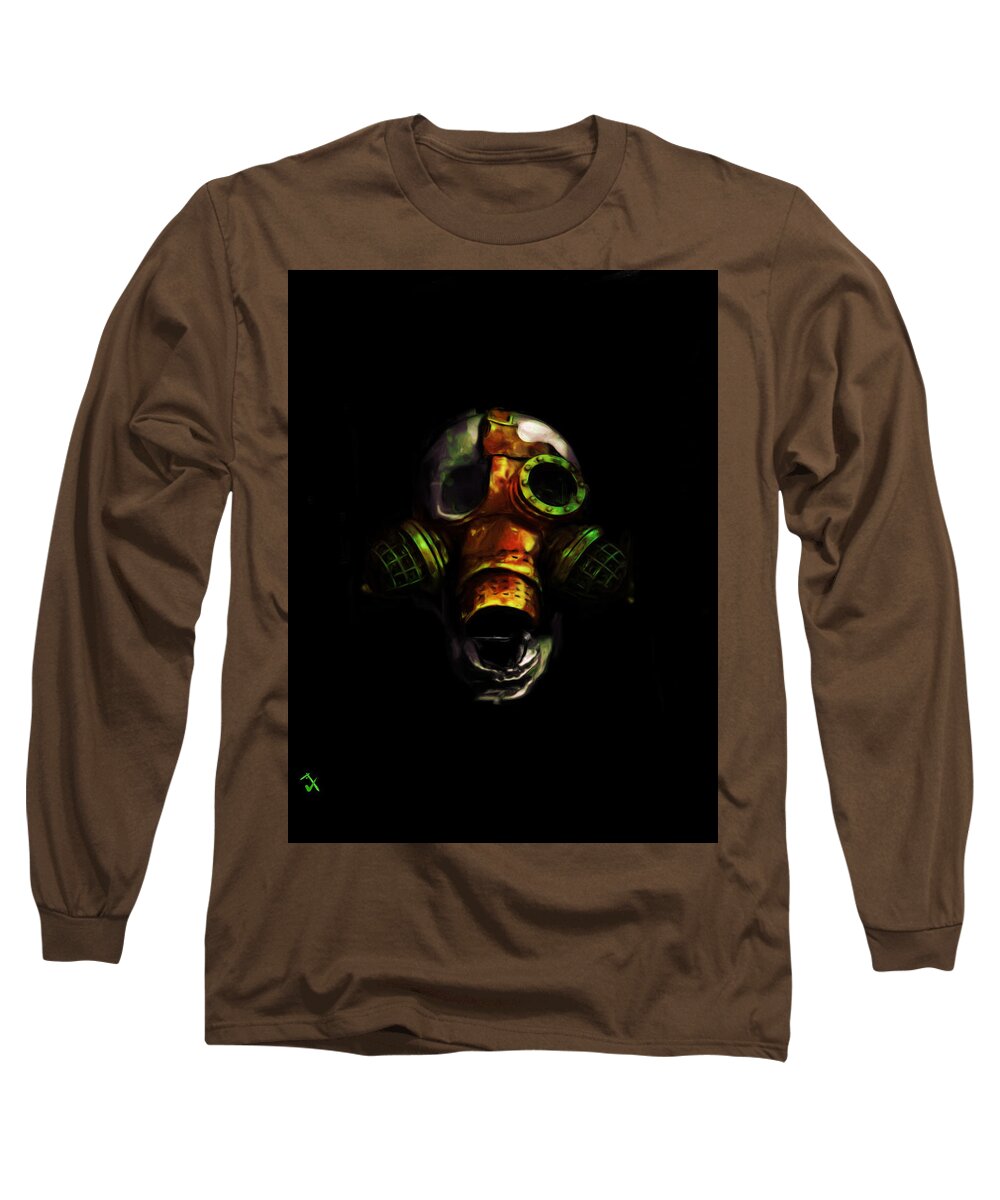 Skull Long Sleeve T-Shirt featuring the painting Be Prepared by Adam Vance