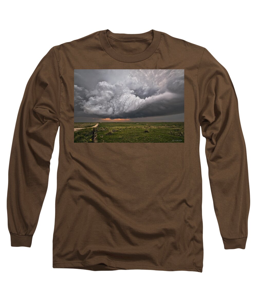 Storm Long Sleeve T-Shirt featuring the photograph Better late than never by Jeff Niederstadt