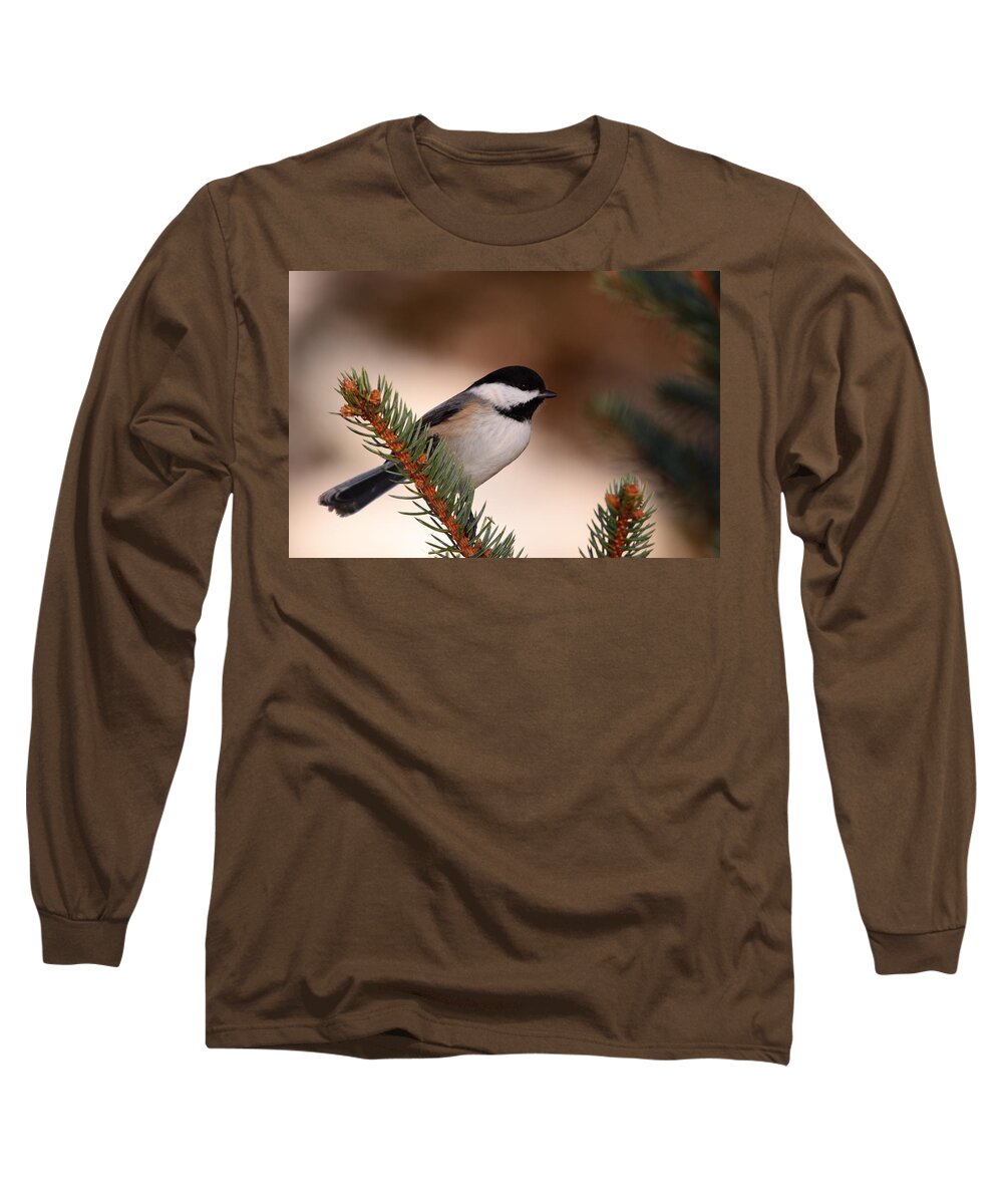 Chickadee Long Sleeve T-Shirt featuring the photograph Black-capped Cickadee II by Bruce J Robinson