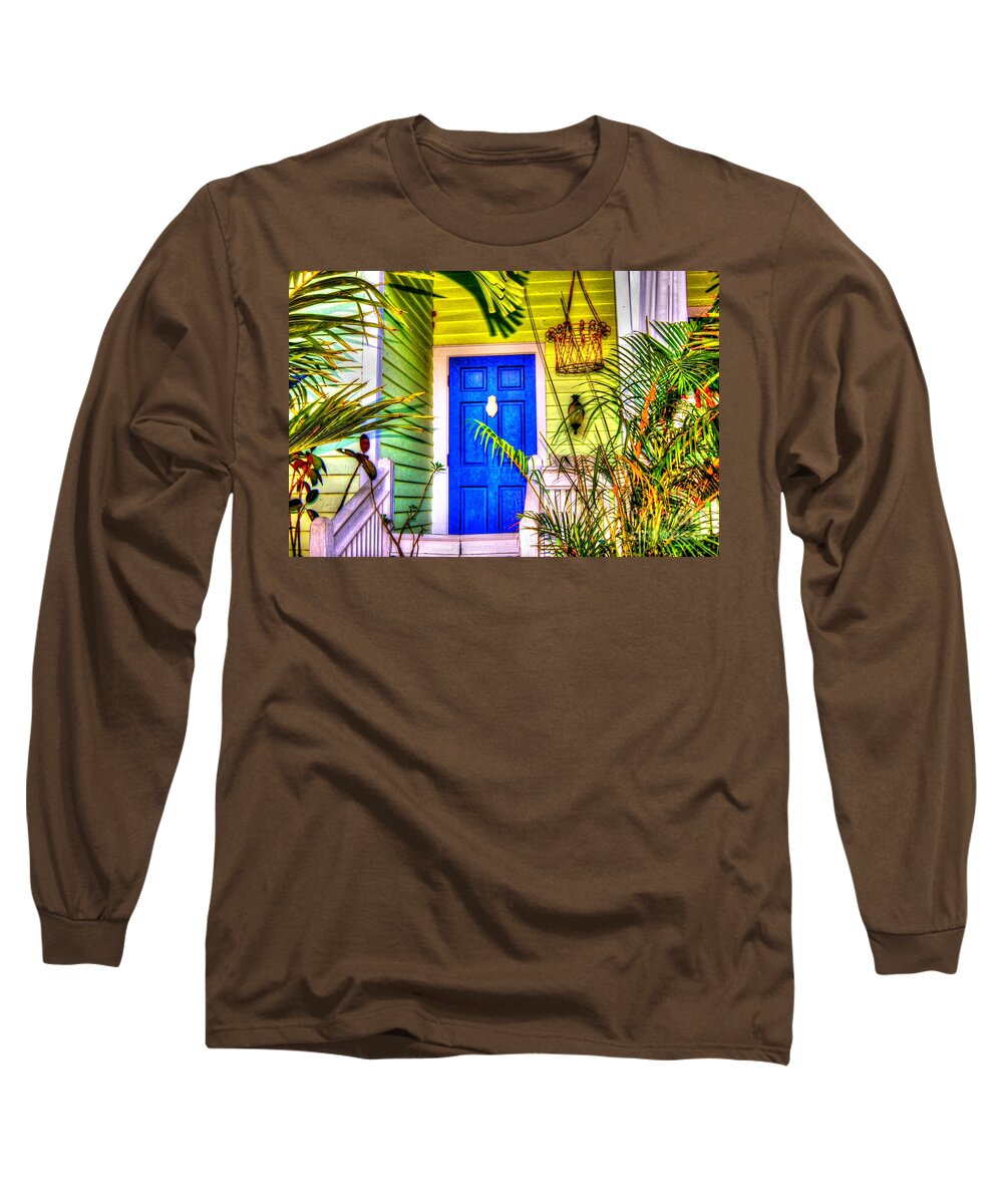 Door Long Sleeve T-Shirt featuring the photograph Blue and Green by Debbi Granruth