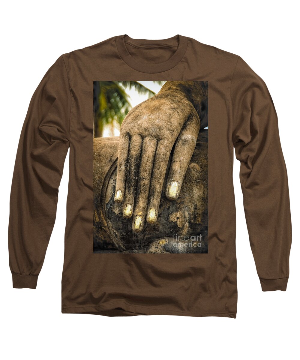 Sukhothai Long Sleeve T-Shirt featuring the photograph Buddha Hand by Adrian Evans